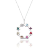 Kendall Rainbow Pendant & Chain - Sterling  Silver - Majestico Gifts